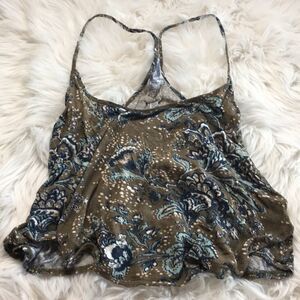 Ecote | UO Floral Flowy Racerback Crop Top | XS